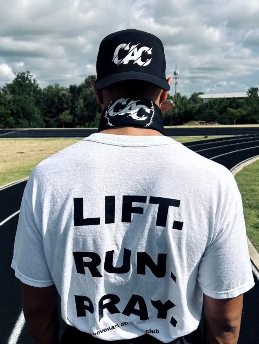 “LIFT. RUN. PRAY.” Tee (White)